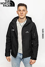 Чоловіча куртка вітровка The North Face Зе Норт Фейс чорна з капюшоном на весну осінь, фото 3