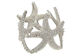 Металеве кільце для серветок Морська зірка, D5*4см, колір - срібло (набір 6 шт)