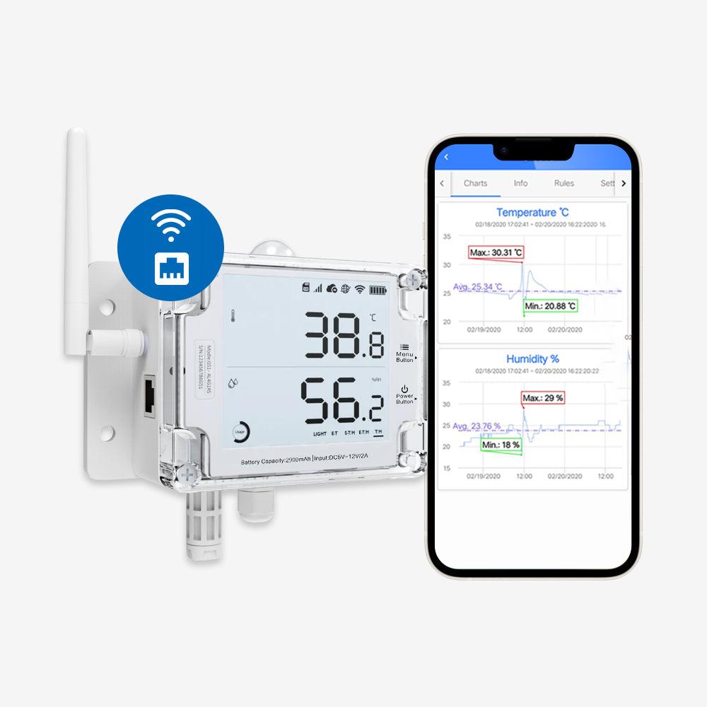 UbiBot промисловий бездротовий датчик температури та вологості GS1-AETH1RS, реєстратор даних графіки, фото 1