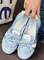 Кеди-балетки MIU MIU Блакитні 36,5 р.