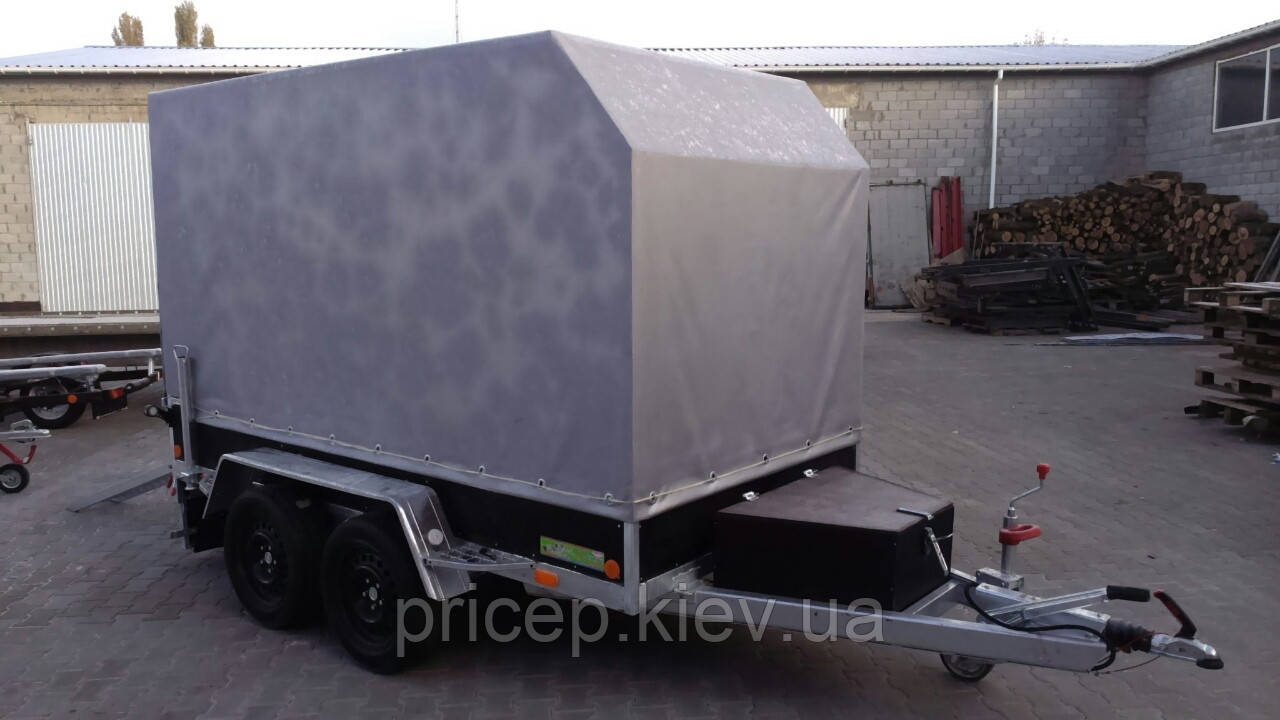 Причіп бортовий двосний тентований. Два гальмівні торсиони 1350 кг!