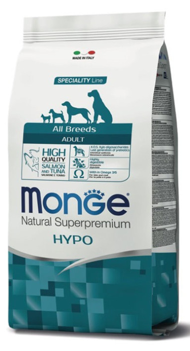 Monge DOG All breeds Hypoallergenic Salmon & Tuna для собак, із лососем та тунцем 15кг 70006439