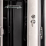 Гідромасажний бокс 85 BF RC 80х80х215 душовий бокс чорний Vivia глибокий напівкруглий піддон розсувні двері, фото 2