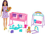 Ігровий набір Барбі Дитяча кімната Скіппер няня з двома малюками Barbie Skipper Playset HXM99, фото 3