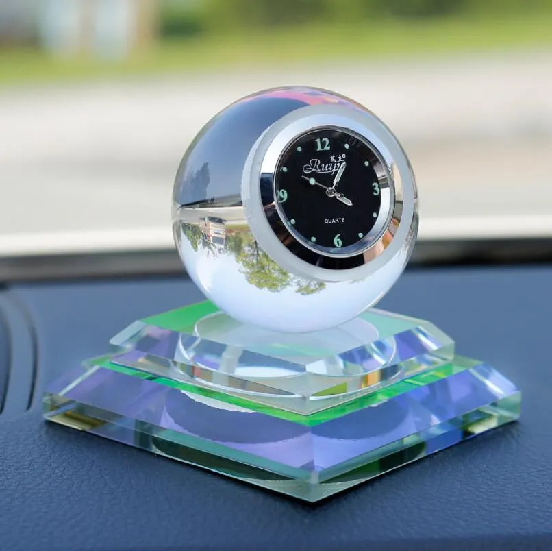 Автомобільний ароматизатор годинник Кристал Vert-04 з кремпленням на торпеду