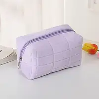 Косметичка женская мягкая плюшевая Органайзер для хранения косметики 17х10х10.5 см Фиолетовый