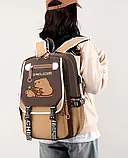 Рюкзак шкільний портфель KORNI Капібара дитячий підлітковий місткий для дівчинки для хлопчика коричневий, фото 5