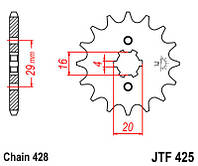 Звезда передняя JT JTF425.15