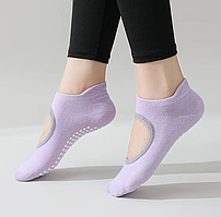 Фіолетові нековзні шкарпетки для фітнесу, пілатесу, йоги.