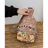 Сумка бананка Капібара Capybara через плече маленька для дівчинки для хлопчика коричнева тканинна, фото 2