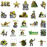 Набір наклейок Шрек Shrek 50 штук наклейки на авто телефон ноутбук самокат гаджеті, фото 4