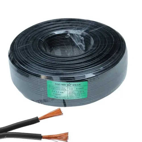 Кабель живлення 2 жили х2,5 мм.кв., мідь, чорний, 100 м