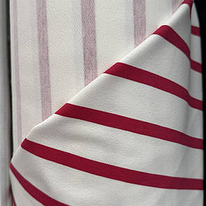 Двонитка 70% бавовна Туреччина 180 см 1,8/0,8 см Малиновий з білим