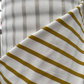 Двонитка 70% бавовна Туреччина 180 см 1,8/0,8 см Гірчиця з білим