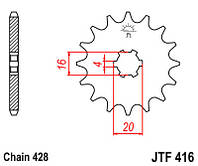 Звезда передняя JT JTF416.14