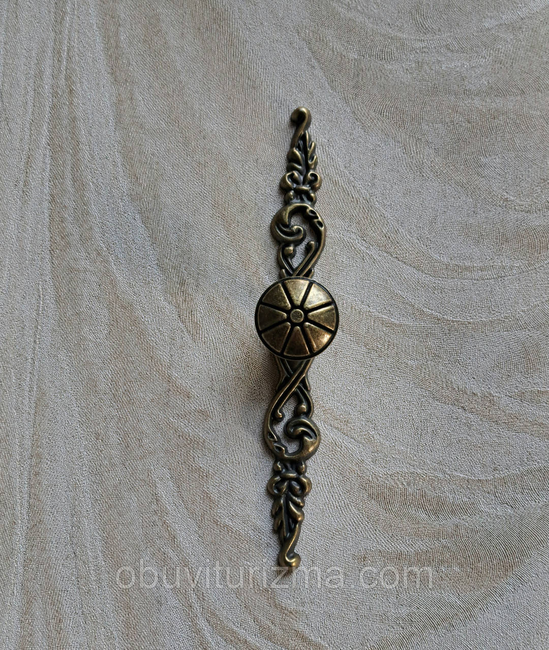 Меблева ручка на планці вінтажна під старовину бронза, фото 1