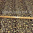 Тканина велюр Плюш (спорт) принт Леопард світло-коричневий, фото 2