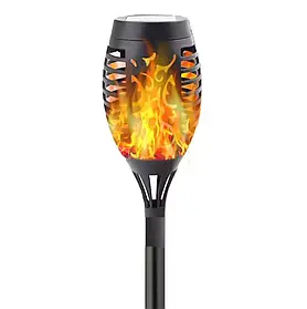 Садовий водонепроникний ліхтар "Факел" на сонячній панелі з ефектом полум'я, 1 шт.