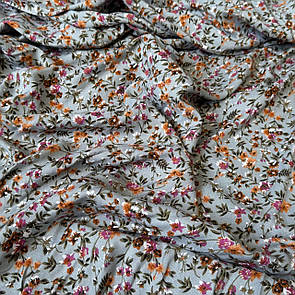 Штапель принтований Дрібні квіти на фісташковому