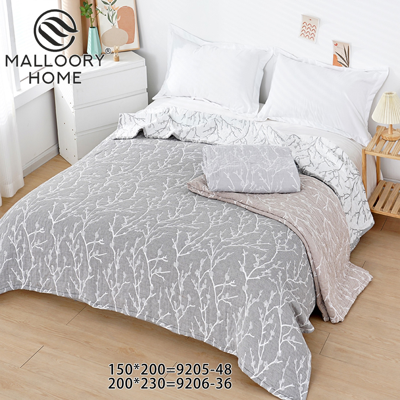 Плед тканини муслін розмір 150*200 мікс кольору в пачці від 5 шт. плед із сумкою, фото 1