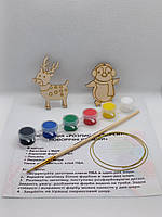 Набір для творчості Розпис акриловими фарбами іграшки Олень та Пінгвін