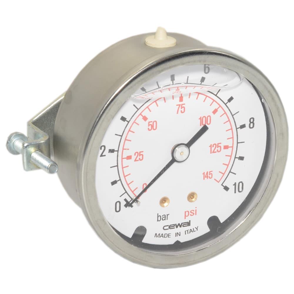 Манометр фронтальний гліцериновий Cewal Ø63 мм 6 бар (G 1/4") вібростійкий (Італія) 91498010, фото 1
