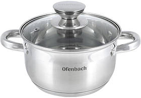 Каструля Ofenbach Casserole з неіржавкої сталі 1700 мл зі скляною кришкою