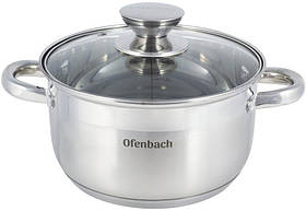 Каструля Ofenbach Casserole з неіржавкої сталі 2400 мл зі скляною кришкою