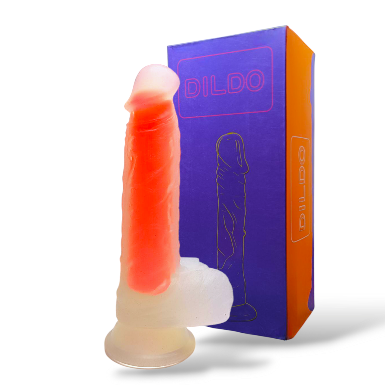 Фалоімітатор на присосці "Orange dildo", L184 мм, D35мм