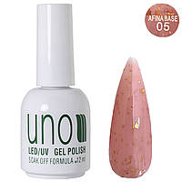База кольорова молочна UNO Afine Base із золотою поталлю №05, 12 мл