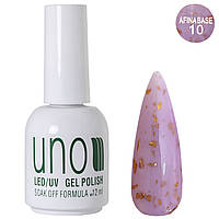 База кольорова молочна UNO Afine Base із золотою поталлю №10, 12 мл