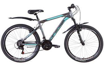 Велосипед DISCOVERY 27.5" TREK AM DD рама 19.5" сріблястий з бірюзовим