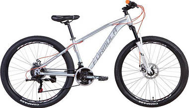 Велосипед FORMULA 27.5" DRAGONFLY AM DD рама 15" Сріблясто-жовтогарячий