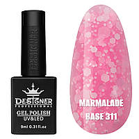 База кольорова Designer Professional Marmalade Base з пластівцями-шестигранниками № 311, 9мл