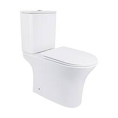 Унітаз-компакт Qtap Presto безобідковий з сідінням Soft-close QT24221217AW