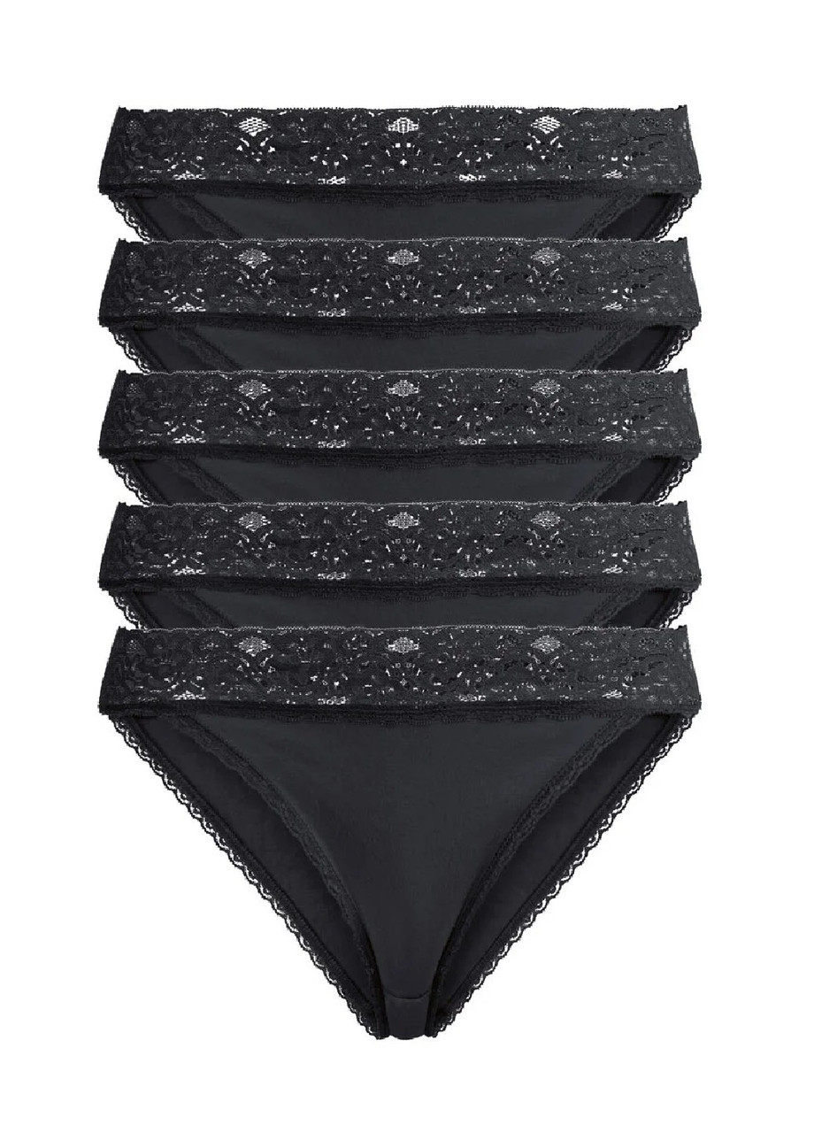 Комплект бавовняних трусиків-сліп з мереживом (5шт), фото 1