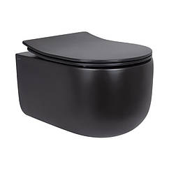 Унітаз підвісний Qtap Taurus безободковий з сидінням Soft-close QT2433084EUQMB