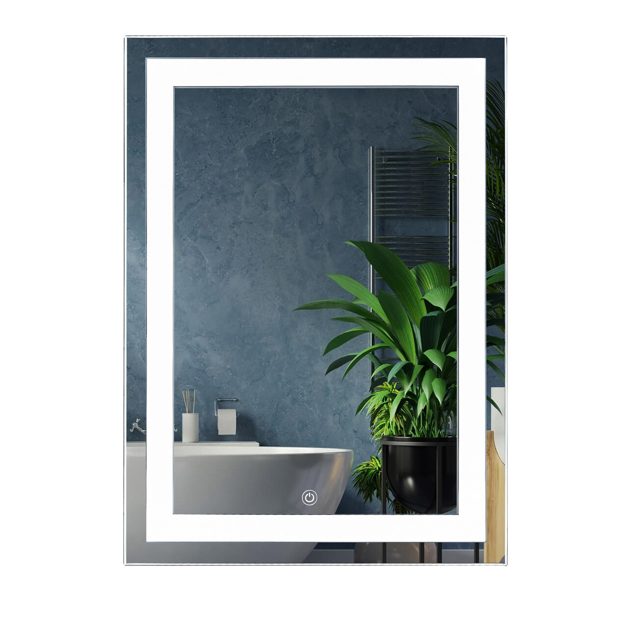 Дзеркало UNIO MRR-01 SQR-AA-S 600 x 800 mm LED FL з сенсором, фото 1