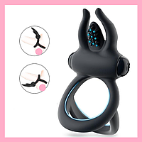 Ерекційне кільце з відростком для клітора, Подвійне кільце з вібрацією, Стимулятор пеніса та клітора, Інтимні