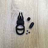 Подвійне кільце з вібрацією для продовження статевого акту, Кільце з відростком для стимуляції клітора, Інтимн, фото 5