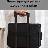 Дорожній кейс сумка органайзер для зберігання документів та гаджетів з кодовим замком. XU-900 Колір: чорний, фото 3