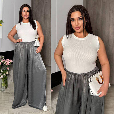 Літня жіноча майка в рубчик великі розміри