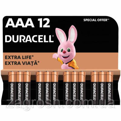 Promo Ціна! Батарейка Duracell AAA лужні 12 шт. в упаковці (5000394109254 / 81545432) - тільки на ZaGrosh.com.ua