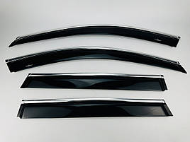 Дефлектори вікон (вітровики) для BMW X1 F48 2015+ 4шт з хром полоскою (HIC)