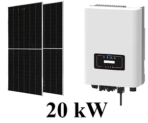 Мережева сонячна електростанція DEYE 20kW під ключ, фото 1