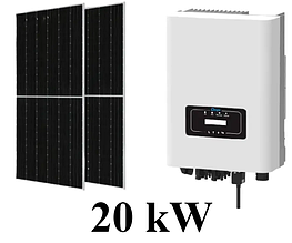 Мережева сонячна електростанція DEYE 20kW під ключ
