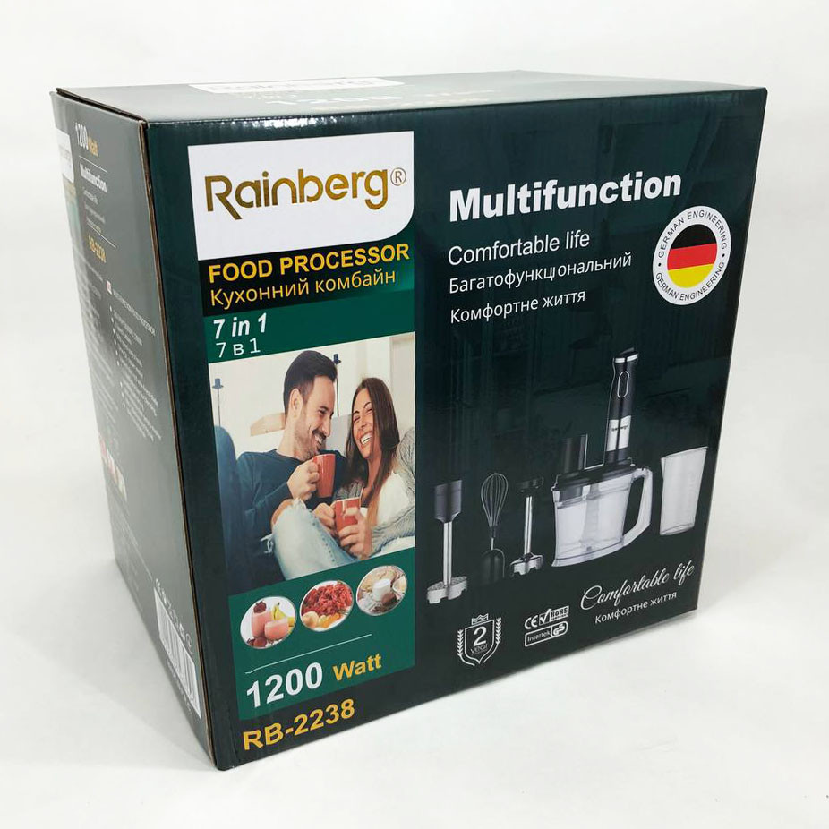 Портативний блендер Rainberg RB-2238, Блендер нержавіюча сталь, Подрібнювач US-987 для овочів
