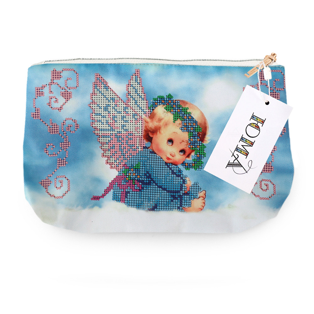 Косметичка для вишивання бісером "Ангел", бежева, КОС46, 25*16*4 см, ЮМА УЦЕНКА, фото 1