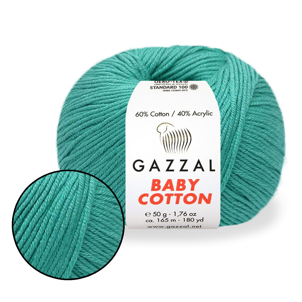 Gazzal Cotton Baby, Бірюзовий №3426, фото 1