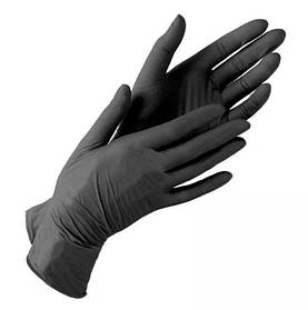 Рукавички нітрилові без пудри чорні р.L (100 шт/уп) Mercator
